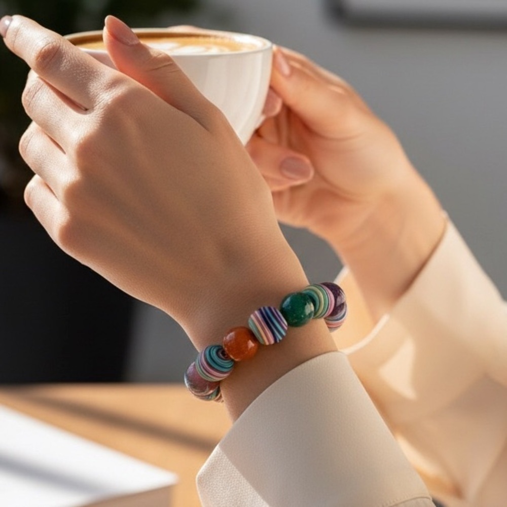 Boutique-Handmade Clay Beaded Bracelet